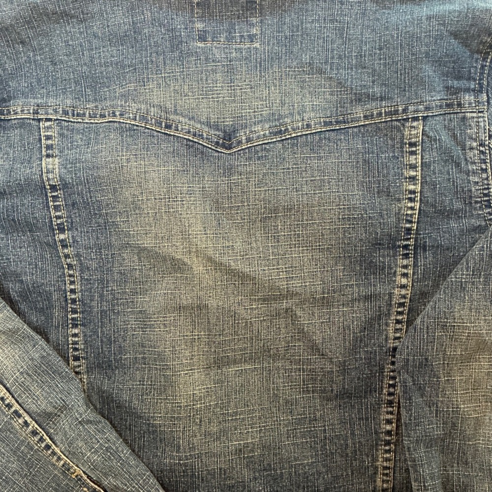 Guess Jeans Womens Blue Denim Trucker Jacket XL Stretch - Picture 8 of 16